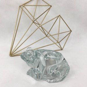 Resting Frog Crystal Candle Holder